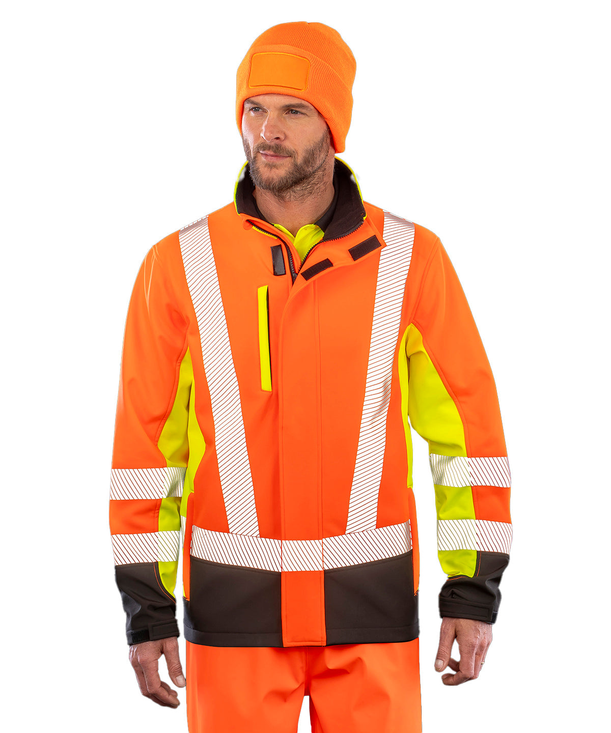 Recycled 3-layer printable 3-tone safety softshell