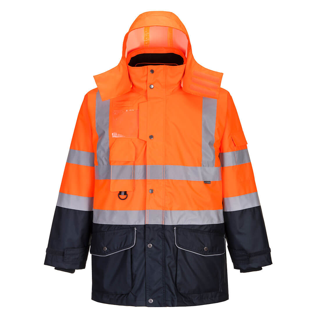 Hi-Vis Breathable 7-in-1 Contrast Traffic Jacket