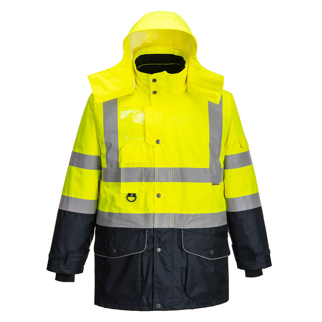 Hi-Vis Breathable 7-in-1 Contrast Traffic Jacket