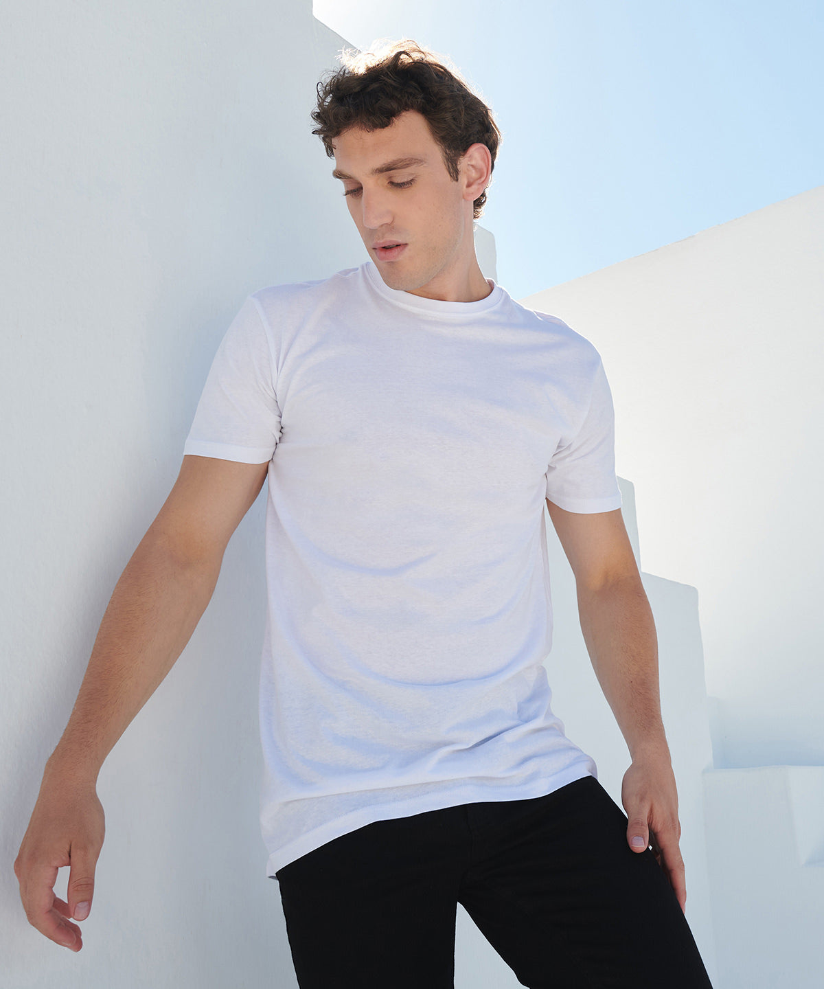 Longline t-shirt with dipped hem