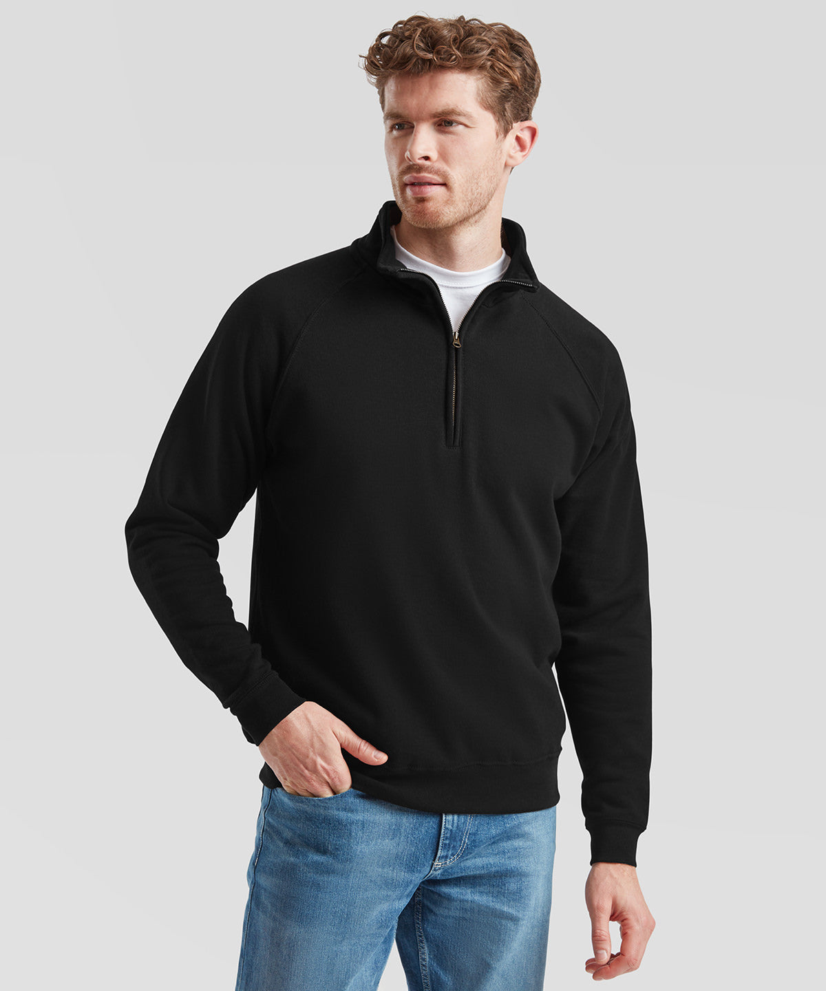 Classic 80/20 zip neck sweatshirt