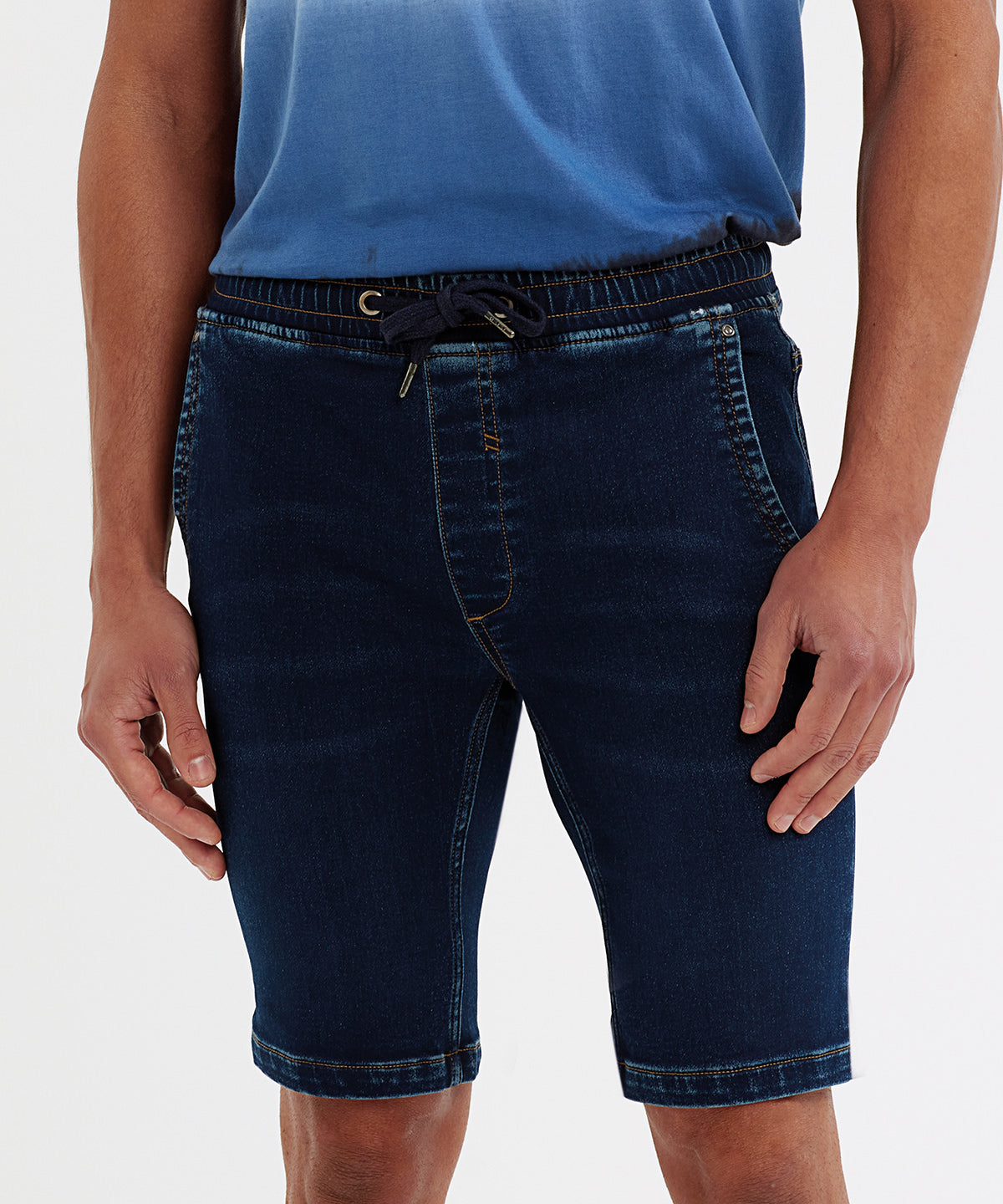 Men’s denim drawstring shorts