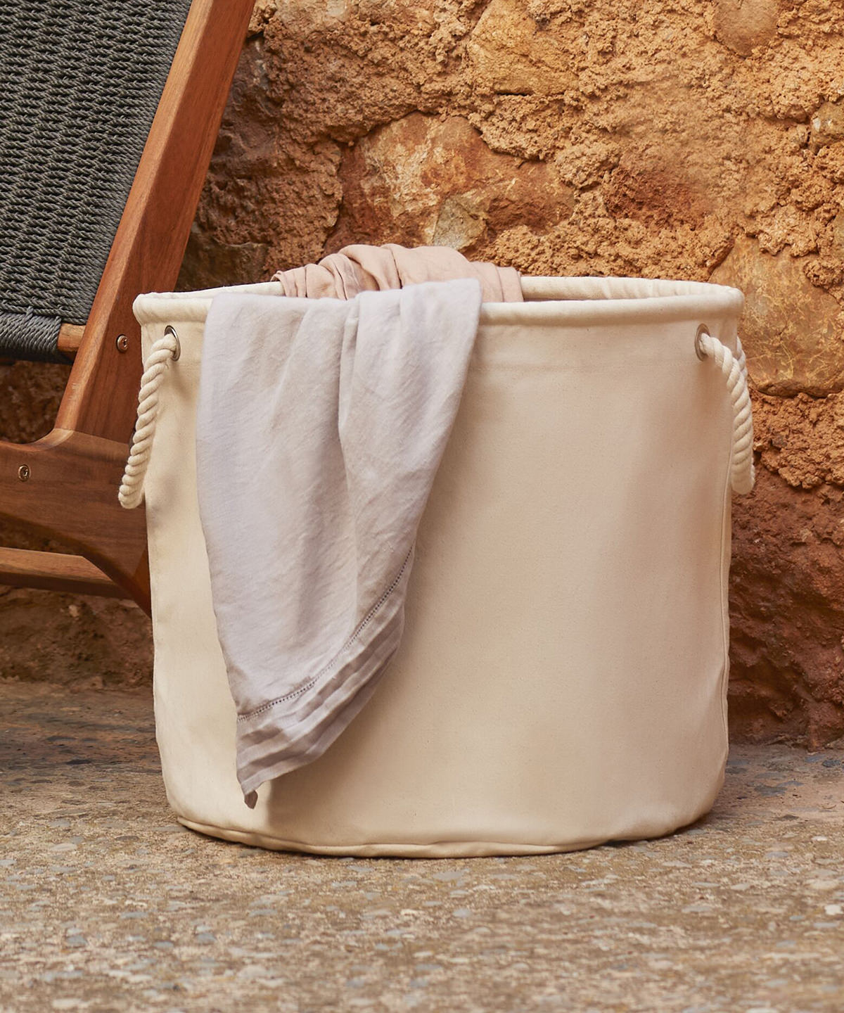 Heavy canvas storage trug