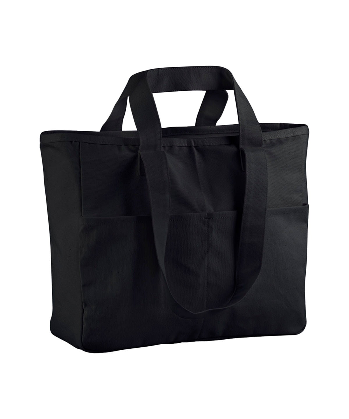 Double-handle cargo pocket tote