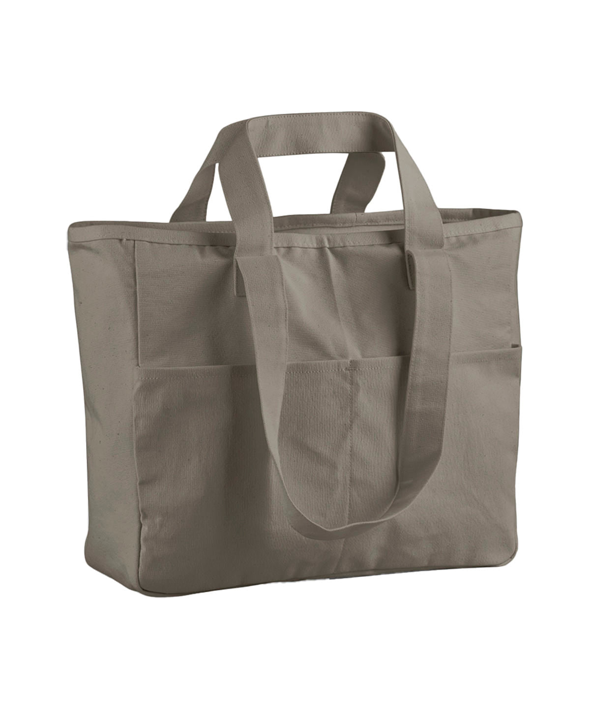 Double-handle cargo pocket tote